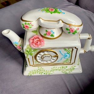 Vintage Teapot Rotary Phone shabby chic